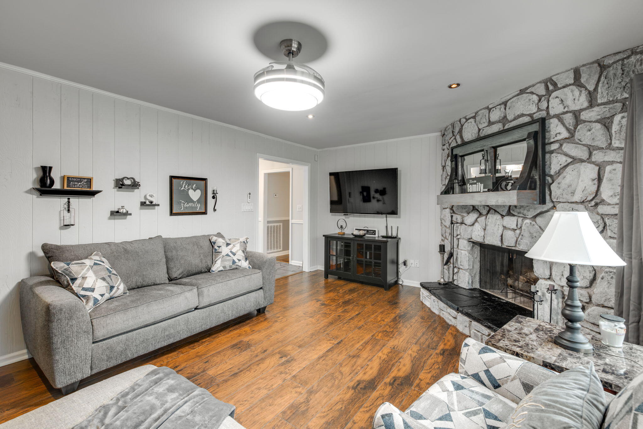 207 Red Wood Road Dalton, GA 30721 - Photo 8 of 53 Living room with wood burning fireplace