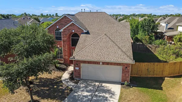 an aerial view of a house