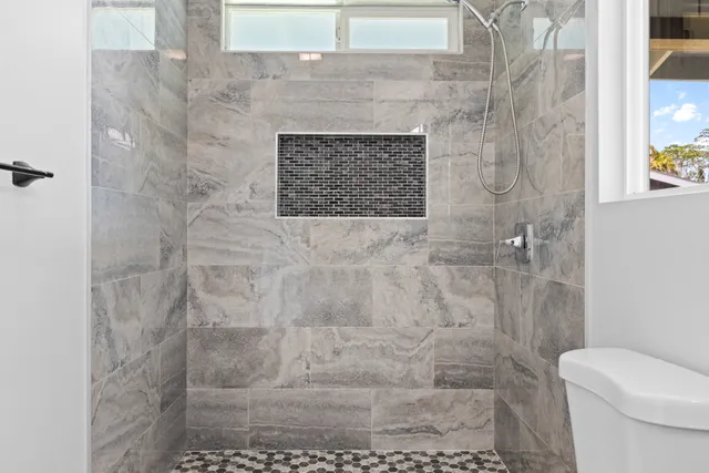a bathroom with a shower
