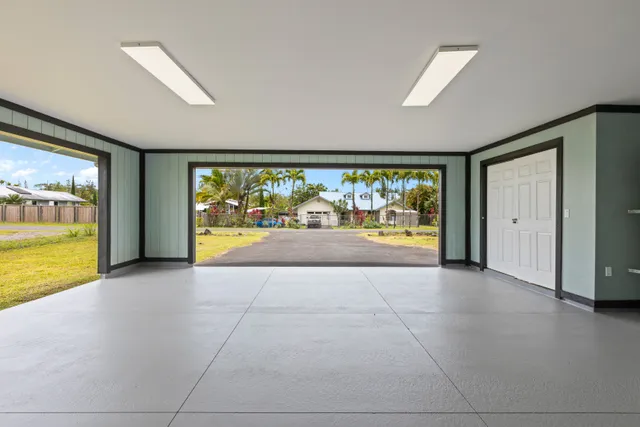 a view of an entryway with a garden