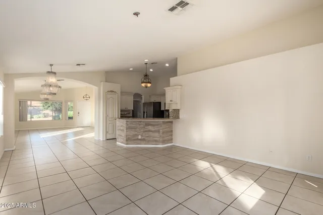 a view of kitchen and windows
