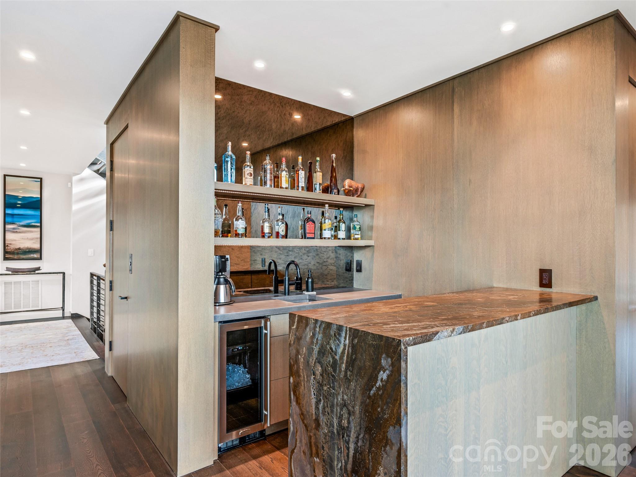 112 Moon Shadow Lane Marshall, NC 28753 - Photo 22 of 48 a dining hall with stainless steel appliances granite countertop a refrigerator and a sink
