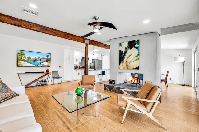 a living room with furniture