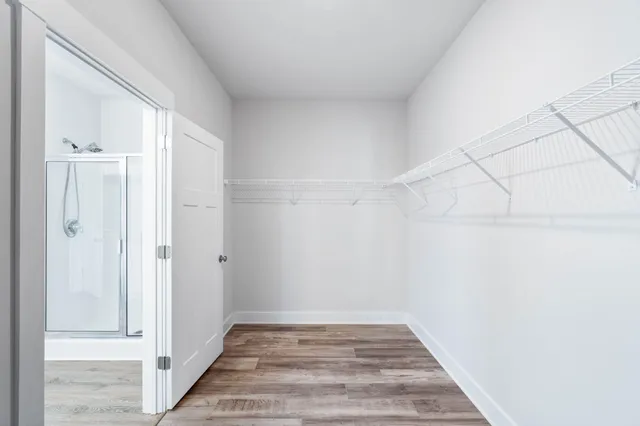 a view of a room with empty racks