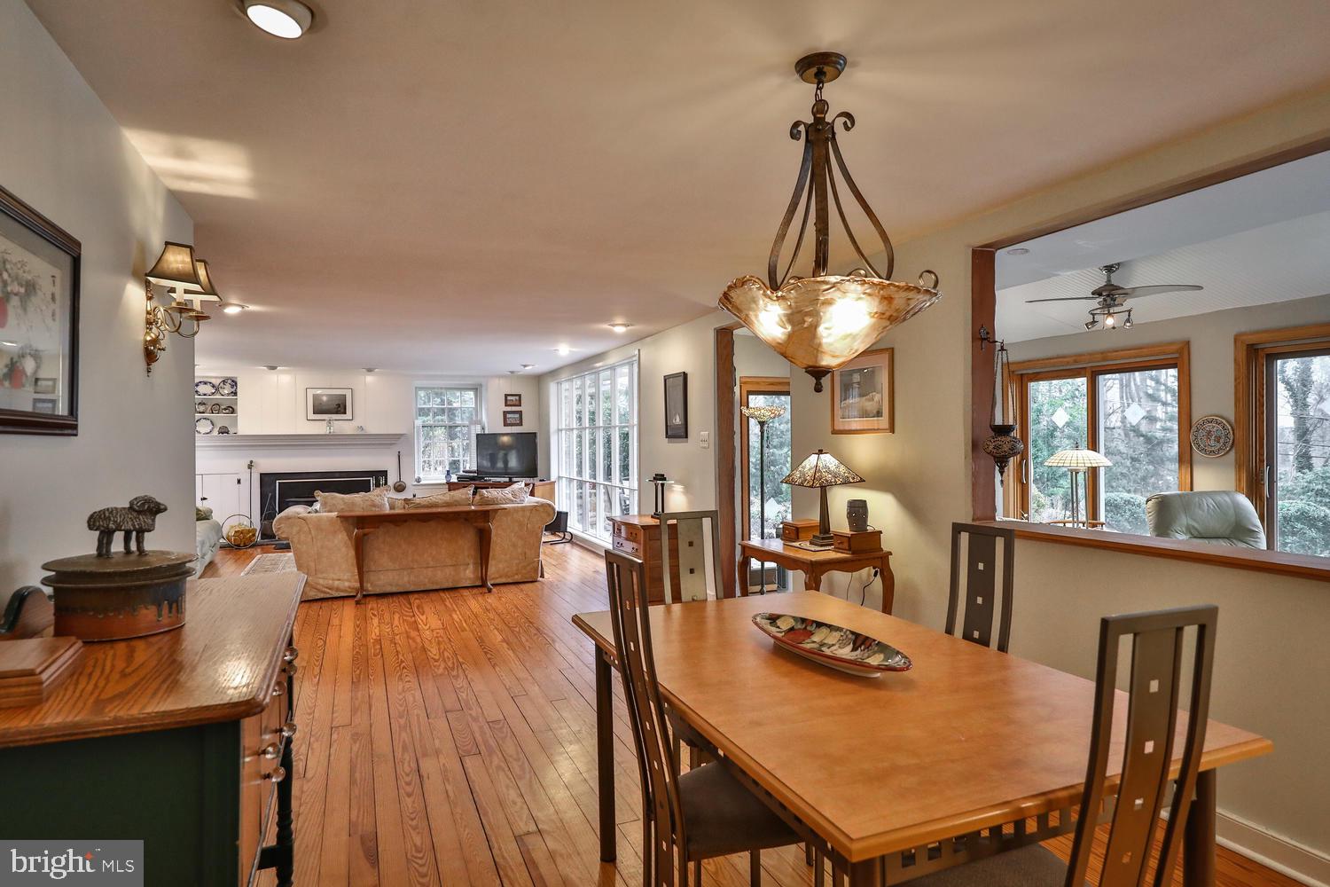 715 Sunset Road Glenside, PA 19038 - Photo 11 of 35 view from dining area into lr and sunrm
