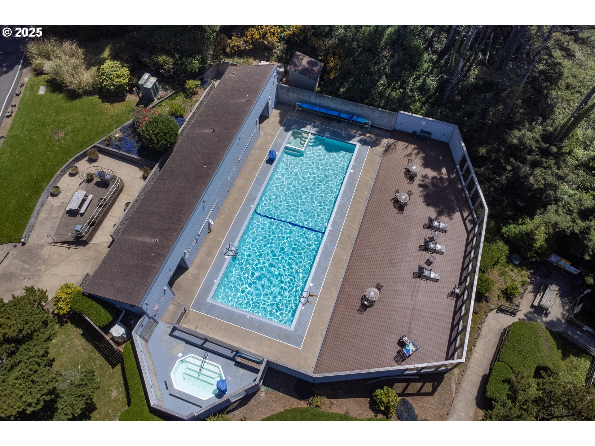 301 Otter Crest Loop, Unit 174/175 Otter Rock, OR 97369 - Photo 43 of 46 an aerial view of a backyard