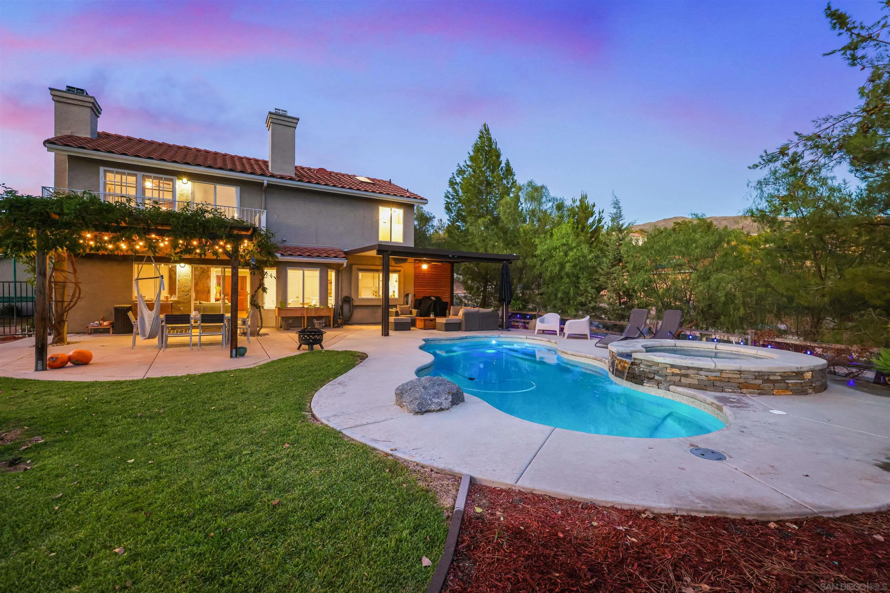 2457 Victoria Circle Alpine, CA 91901 - Photo 27 of 40 a swimming pool with outdoor seating and yard