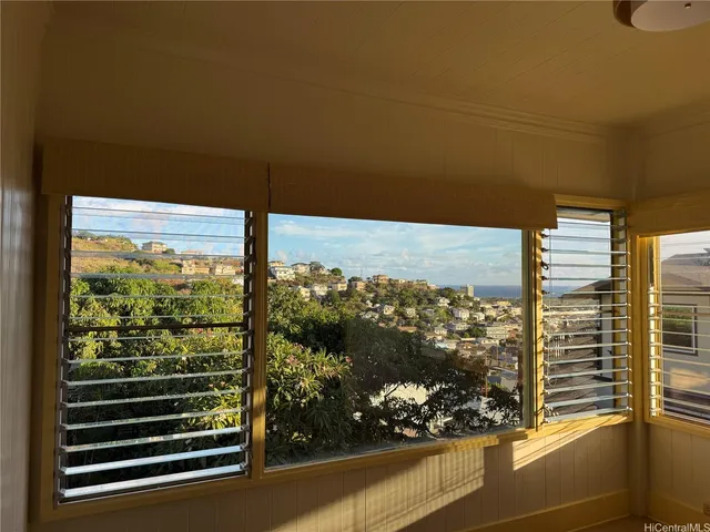 a view of a from a balcony