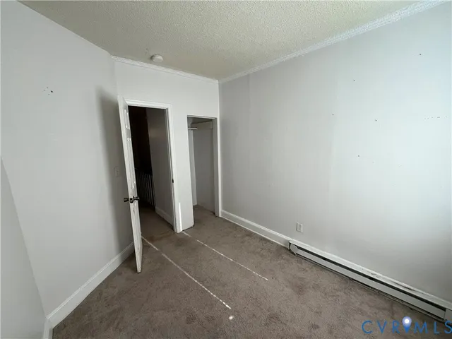 an empty room with closet