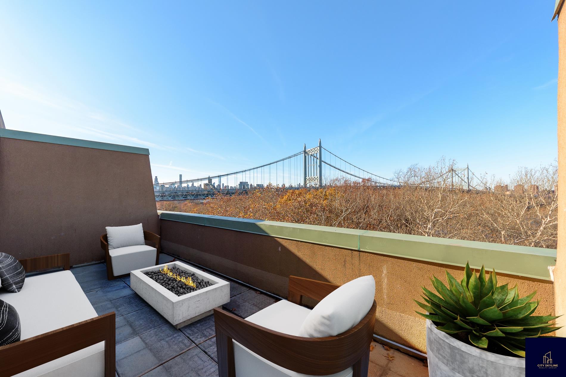19-19 24th Avenue, Unit L607 Queens, NY 11102 - Photo 3 of 15 a view of roof deck with couches and potted plants