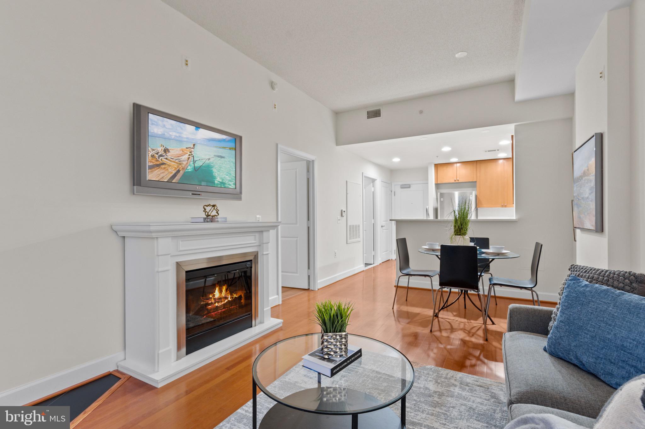 3650 South Glebe Road, Unit 1147 Arlington, VA 22202 - Photo 24 of 51 a living room with furniture and a fireplace