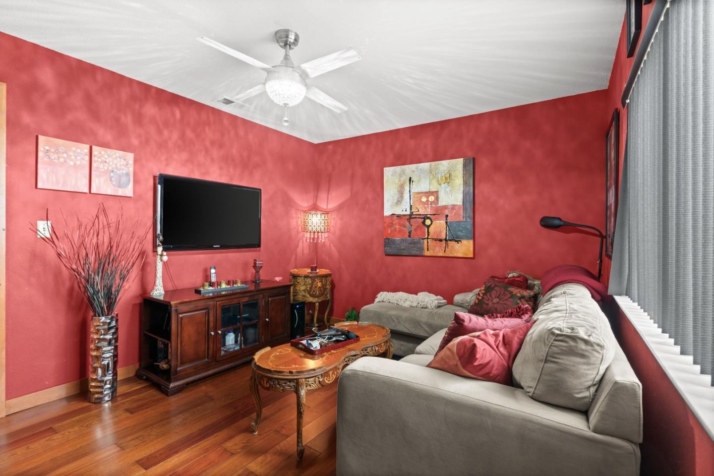 3040 Cedar Ridge Court San Jose, CA 95148 - Photo 26 of 40 a living room with furniture and a flat screen tv