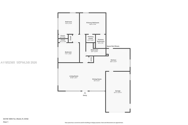 $2,750 | 524 Northeast 160th Terrace, Miami, FL 33162