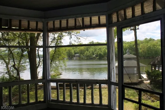 a view of a glass door