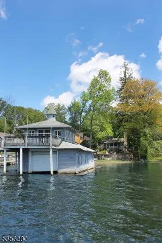 a view of a house with a lake view