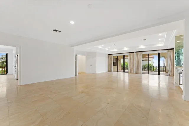 a view of cabinets and window