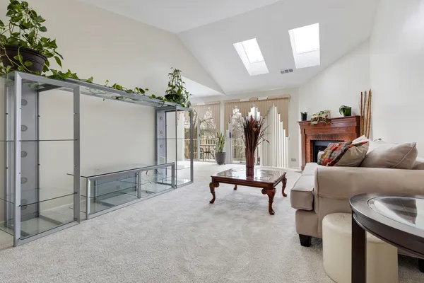 a living room with furniture