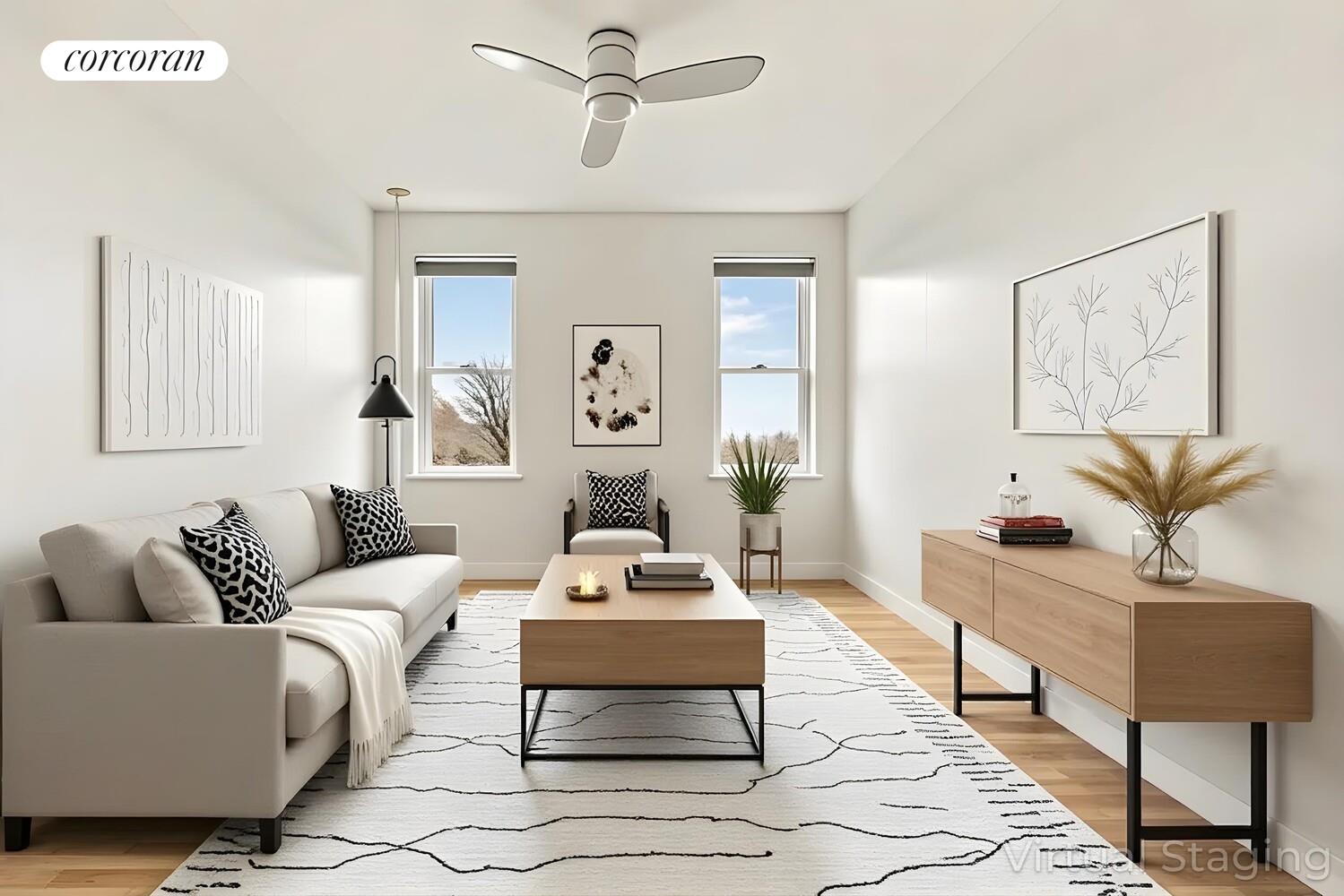 415 9th Street, Unit 51 Brooklyn, NY 11215 - Photo 1 of 6 a living room with furniture and a table