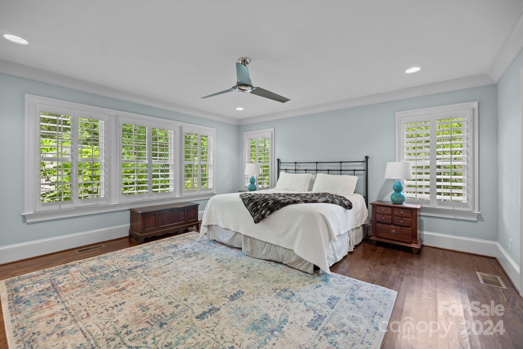 2414 Inverness Road Charlotte, NC 28209 - Photo 22 of 46 a bedroom with a large bed and a large window