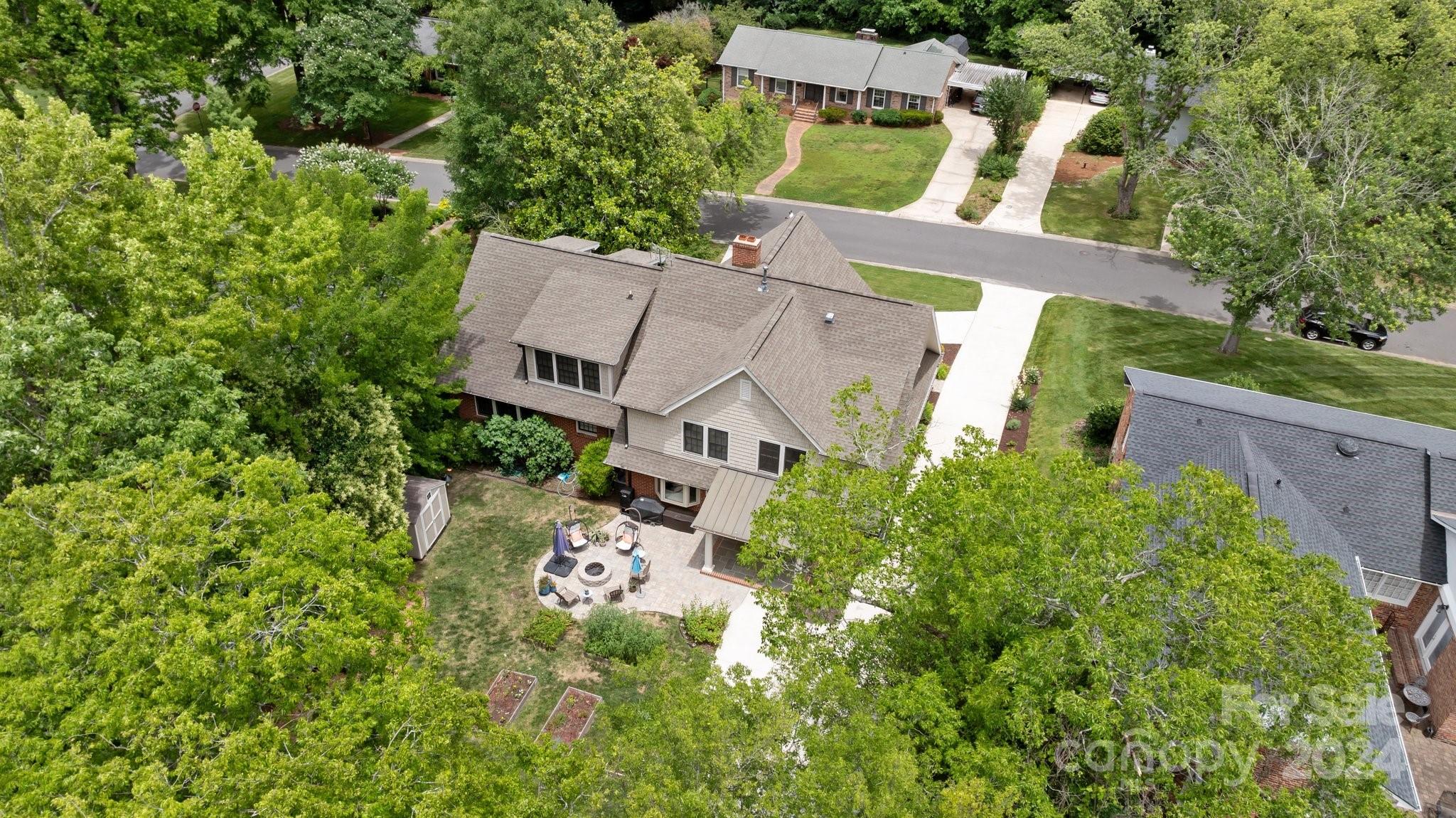 2414 Inverness Road Charlotte, NC 28209 - Photo 43 of 46 an aerial view of a house with a yard basket ball court and outdoor seating