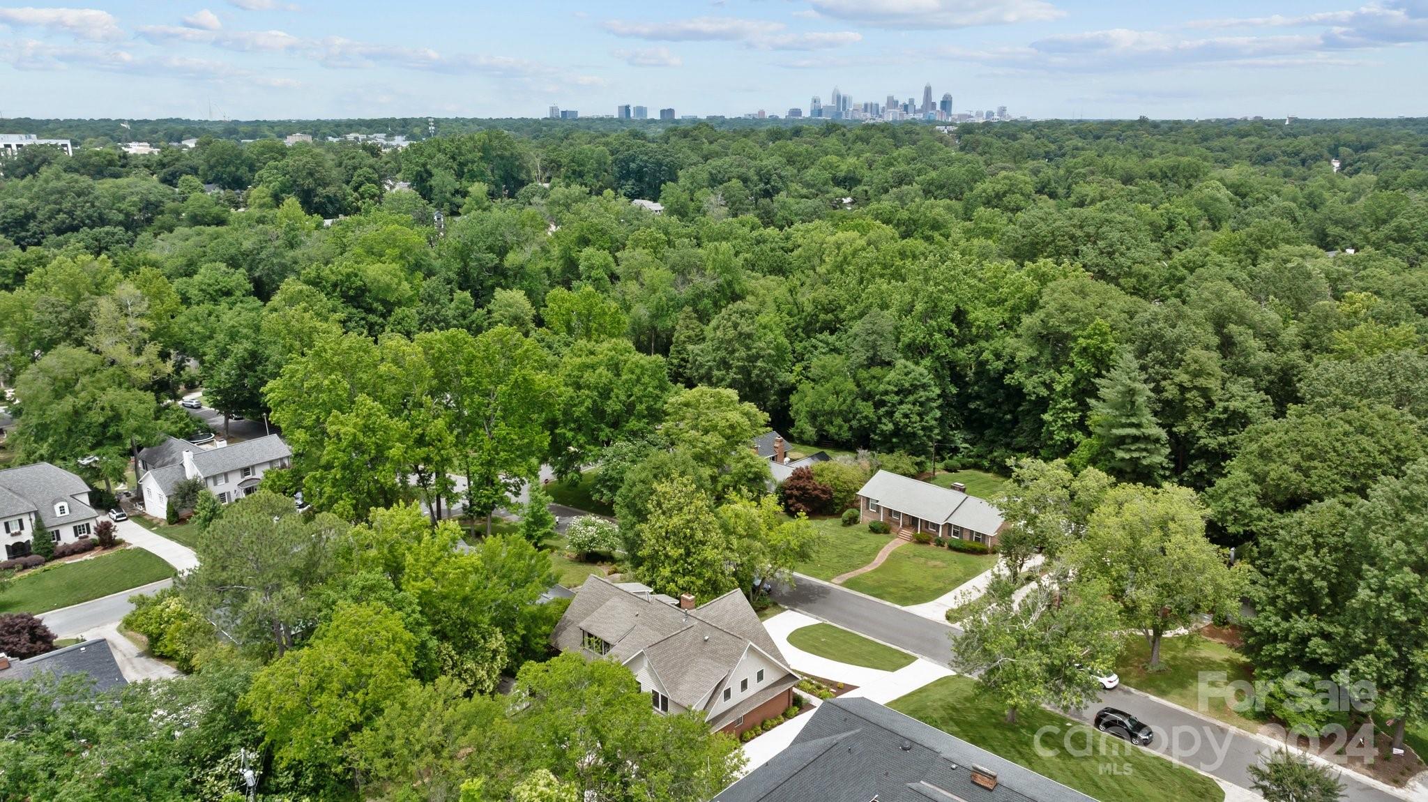 2414 Inverness Road Charlotte, NC 28209 - Photo 44 of 46 an aerial view of a house with a yard
