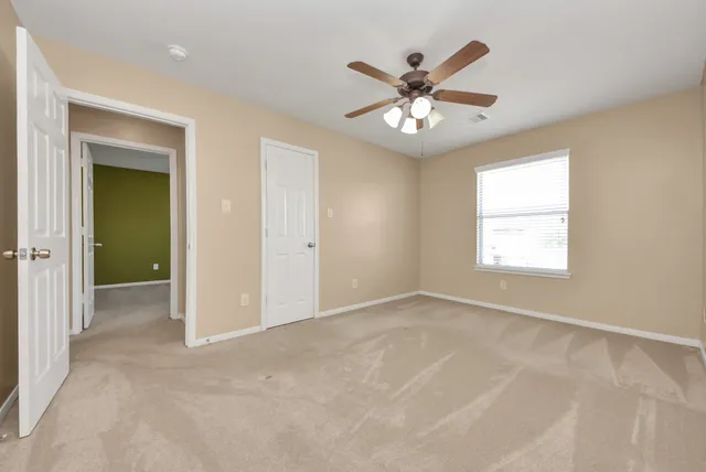 a view of a livingroom with a window