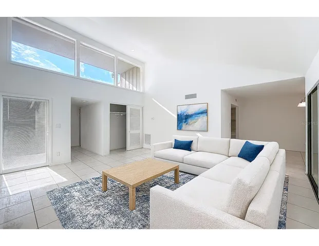 a living room with furniture