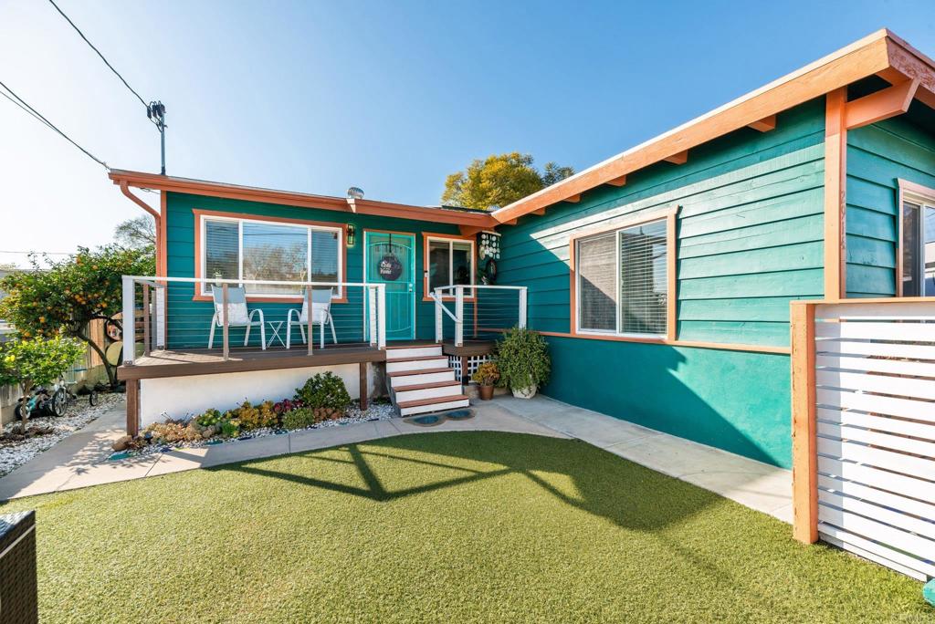 a view of house with swimming pool outdoor seating