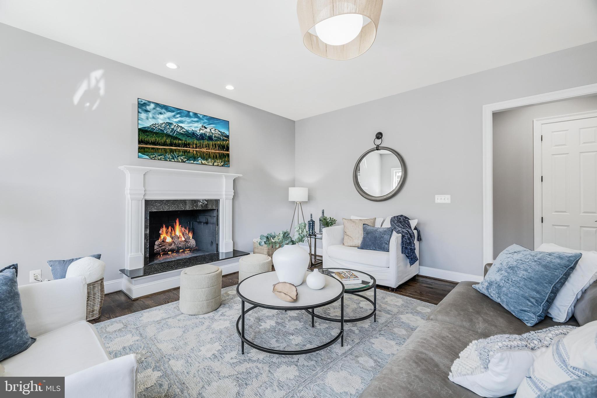 16319 Hunter Place Leesburg, VA 20176 - Photo 21 of 71 a living room with furniture a fireplace and a flat screen tv