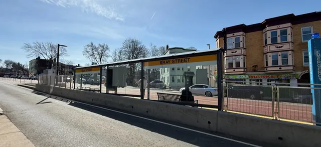 a view of a building from a balcony