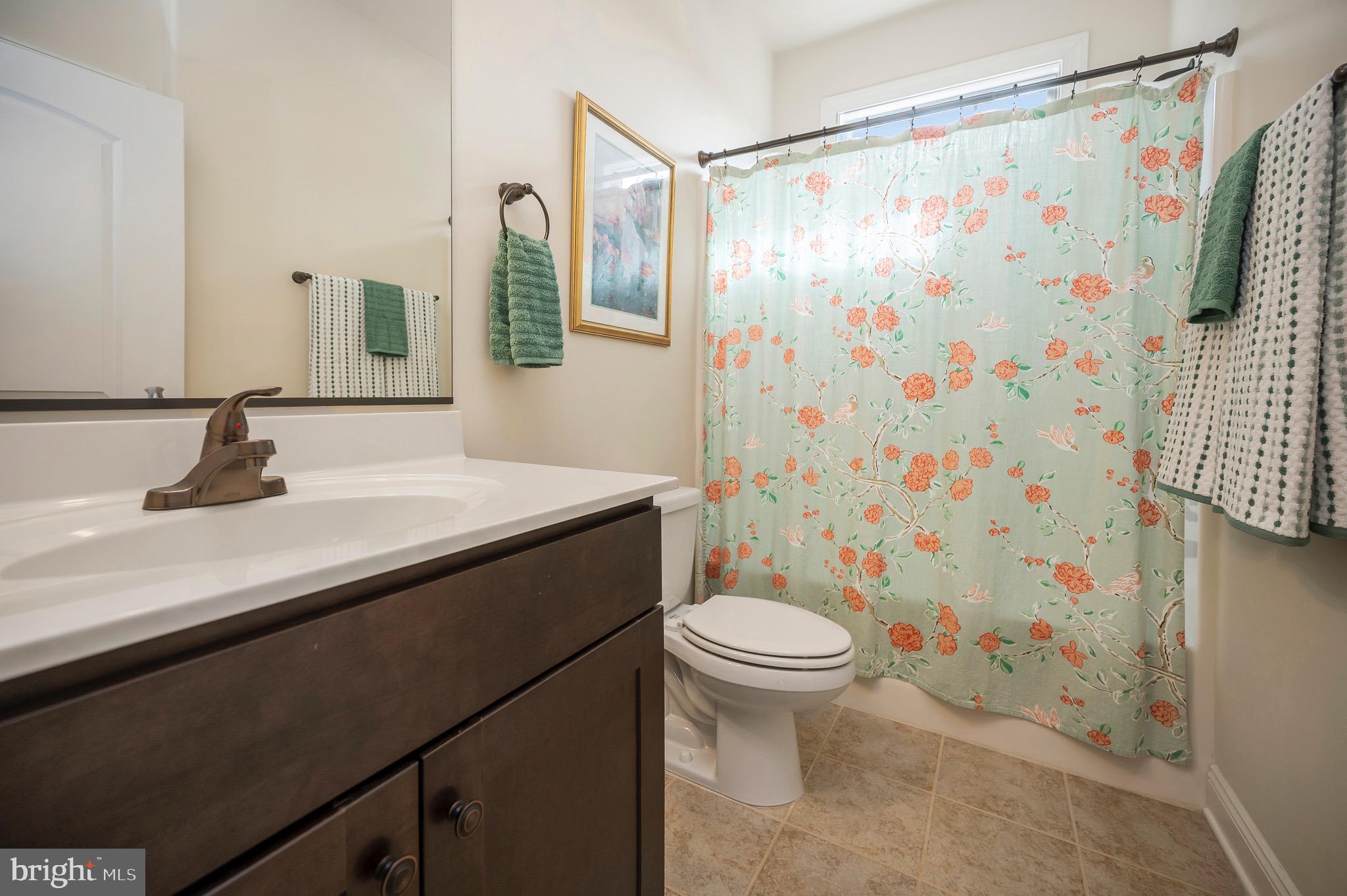 23145 Walker's Branch Road Unionville, VA 22567 - Photo 31 of 48 a bathroom with a sink a toilet and shower curtain