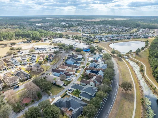 a view of a backyard with green space