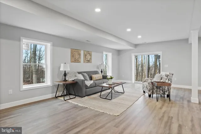 a living room with furniture