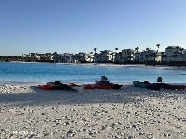 a view of a lake with houses