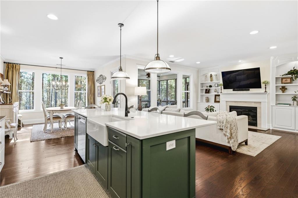 91 Bellwind Lane Dallas, GA 30132 - Photo 16 of 44 a living room with fireplace furniture and a flat screen tv