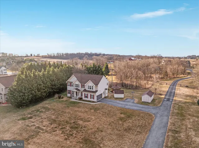 an aerial view of multiple house