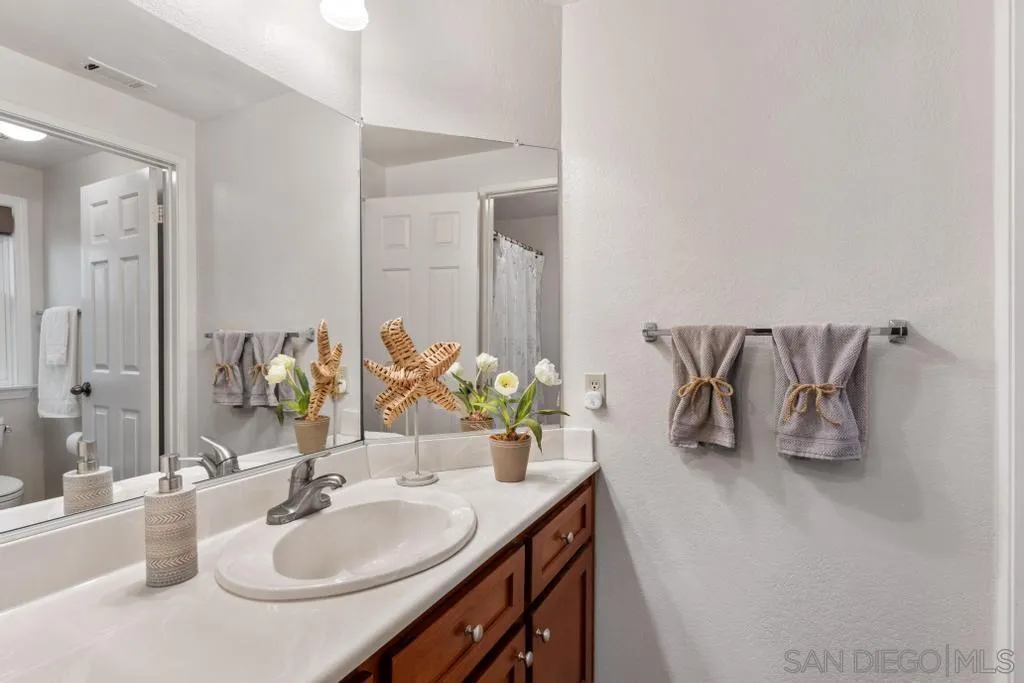 1545 Calle Ryan Encinitas, CA 92024 - Photo 51 of 63 a bathroom with a sink and a mirror