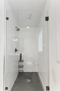 a bathroom with a shower
