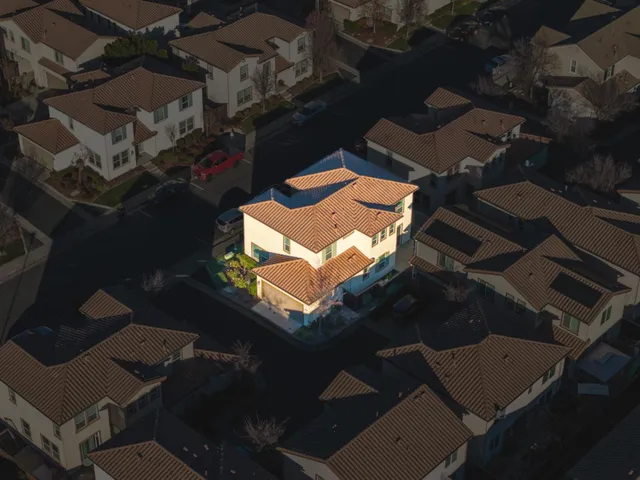 an aerial view of a city