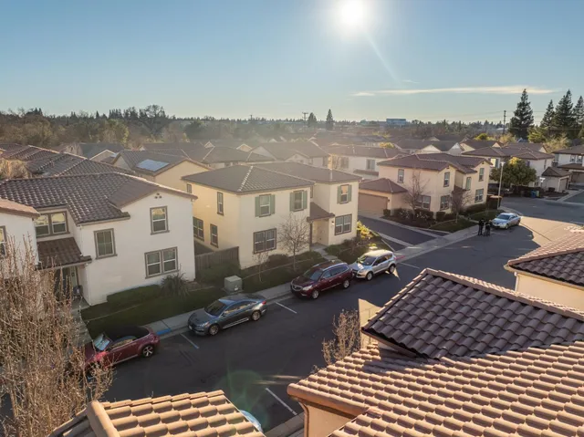 an aerial view of a houses