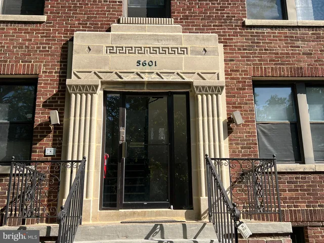 a front view of a building with entryway