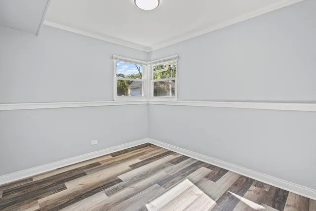 a view of a room that has a window