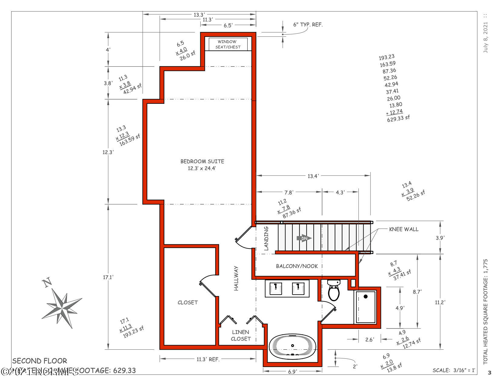 406 Riverside Lane Stella, NC 28582 - Photo 39 of 41 Floor Plan 3 - Second Floor - 406 Rivers