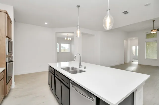 en empty room with windows