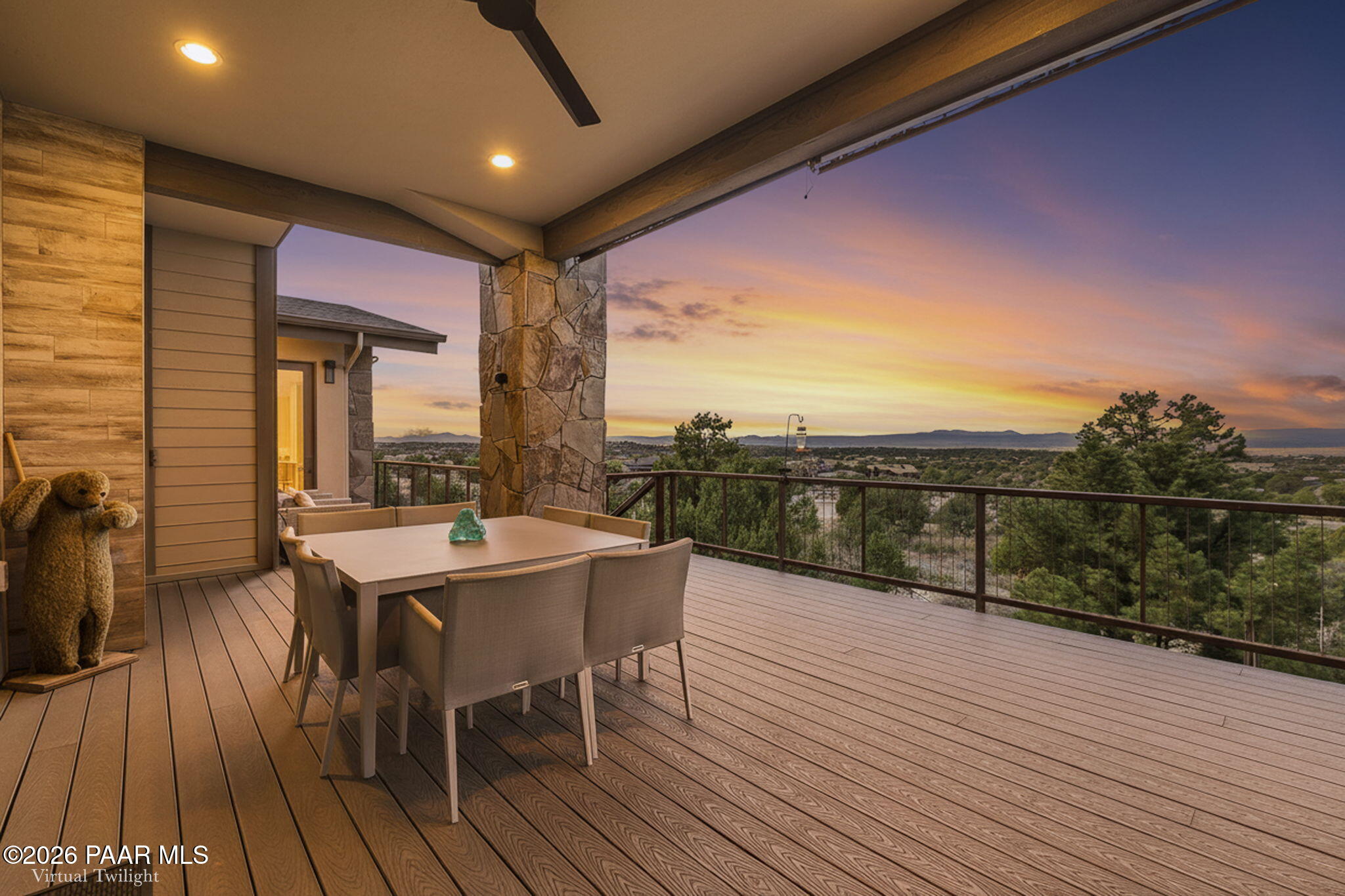 5245 West Three Forks Road Prescott, AZ 86305 - Photo 51 of 68 a view of a balcony with furniture