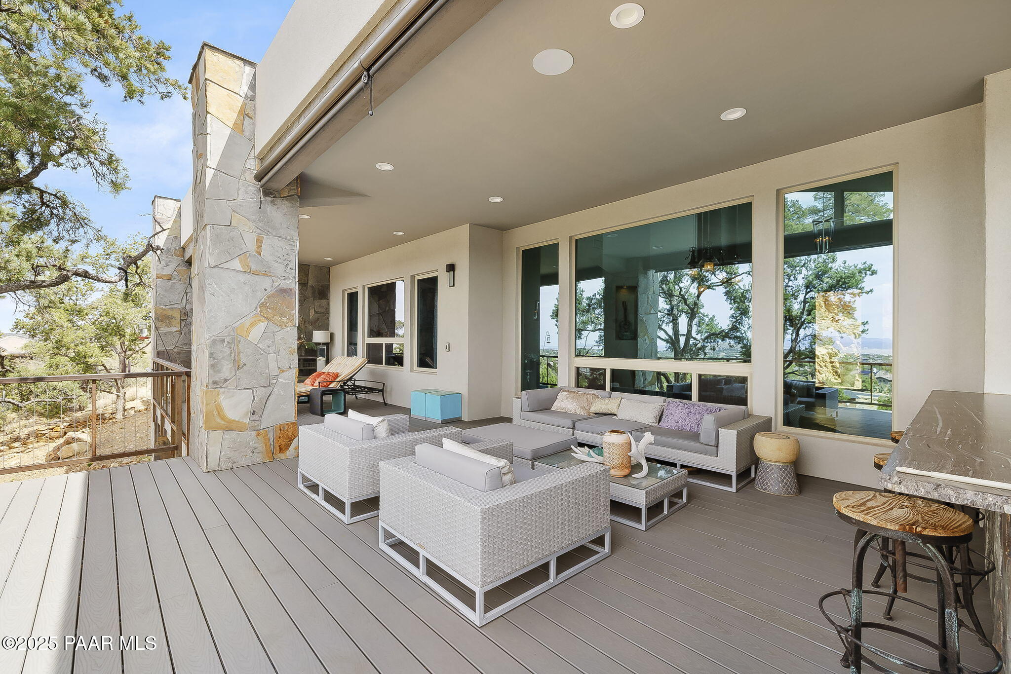 5245 West Three Forks Road Prescott, AZ 86305 - Photo 53 of 68 a living room with fireplace furniture and a large window