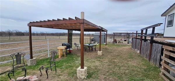 a view of a porch with chairs