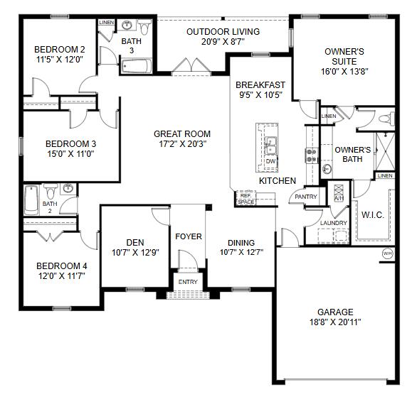 86 East Fawn Freeport, FL 32439 - Photo 2 of 2 a picture of a floor plan