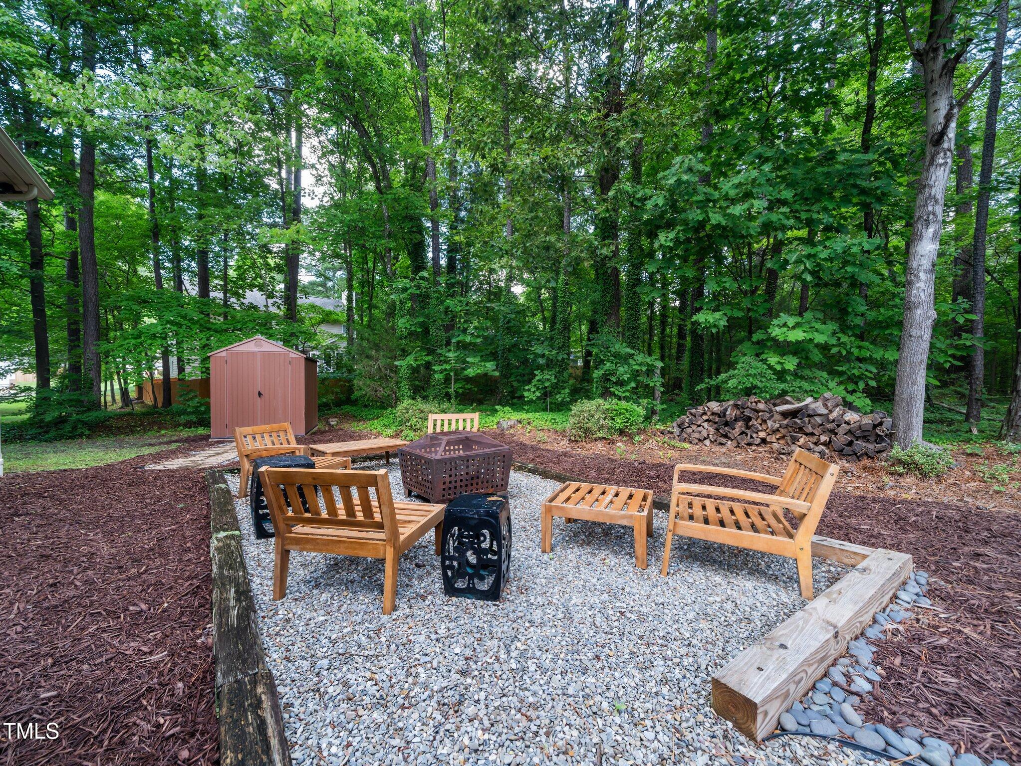 3400 Appling Way Durham, NC 27703 - Photo 28 of 30 a view of a table and chairs in back yard