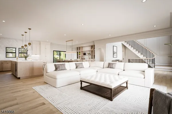 a living room with furniture and a couch